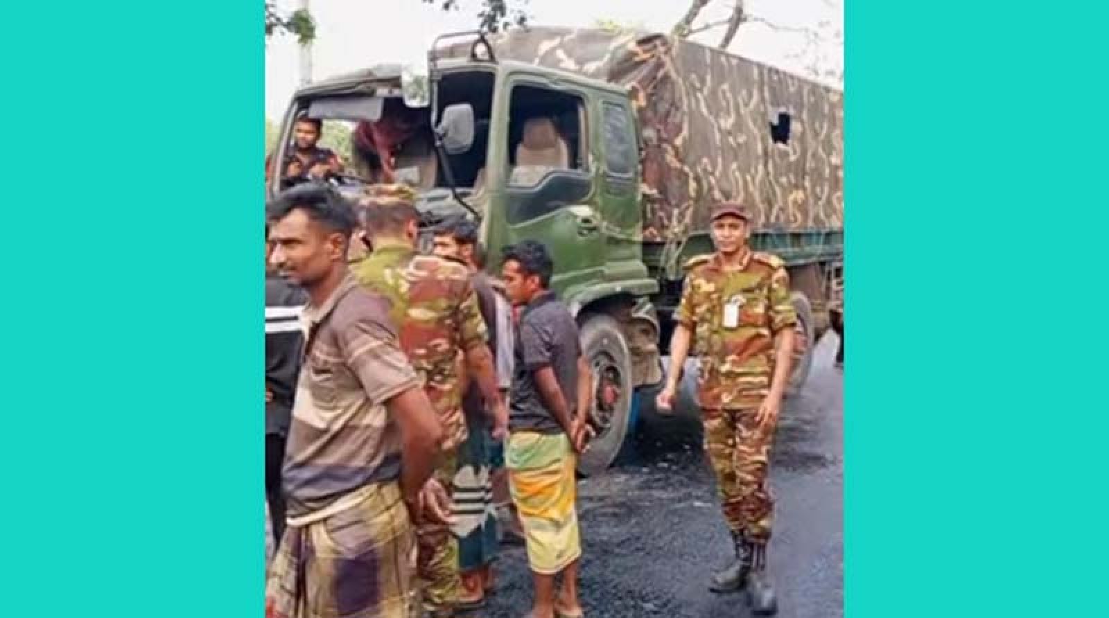 রাজশাহীতে বাস ও সেনাবাহিনীর গাড়ি মুখোমুখি সংঘর্ষ