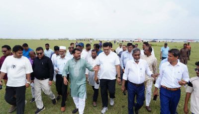 ‘মিনি সুইজারল্যান্ড’ খ্যাত রাজশাহীর পদ্মা নদীর  মিডল চর  পরিদর্শনে রাসিক প্রশাসক ও প্রাণিসম্পদ অধিদপ্তরের ডিজি
